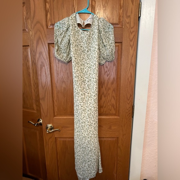 Reformation Mint Green Floral midi Dress - Picture 1 of 7